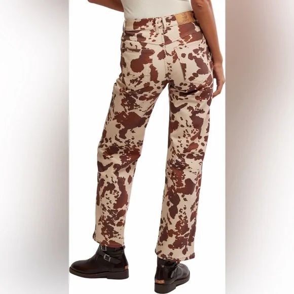 Free People We the Free Risk Taker Mid Rise Printed Jeans size 27 - Picture 3 of 6